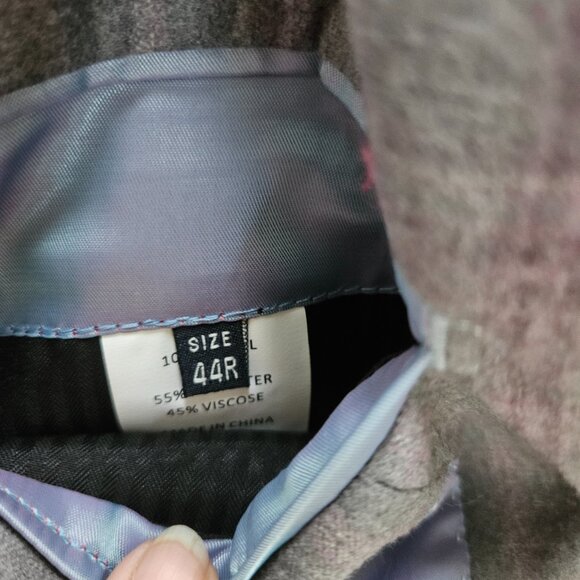 NWT Daniel Hechter Lightweight Gray/Purple Plaid Wool Sport Coat - Men's 44R - Picture 5 of 16